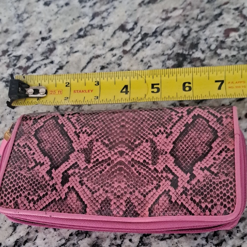 Buxton Pink Snake Print Wallet - Picture 6 of 7
